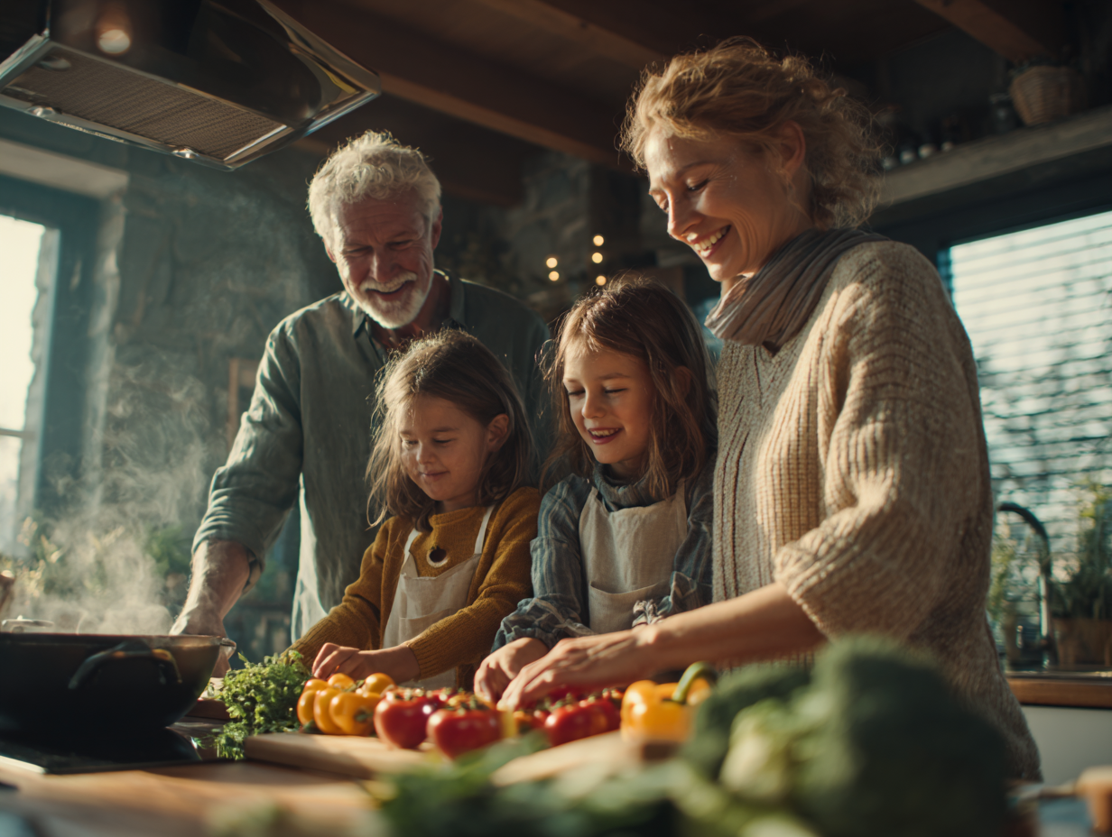 Різноманітні свіжі продукти та інгредієнти для здорового харчування